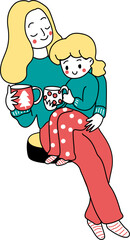 Mother and baby cartoon