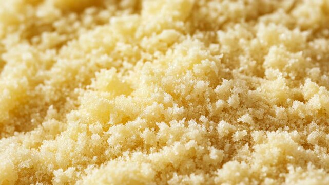 Close-up Texture of Semolina Grains: A Detailed View of Cooking Ingredient and Baking Material