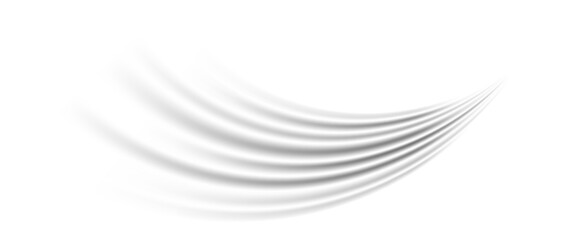 Fototapeta na wymiar Grey wind lines effect. Air stream flow wave motion trace. Light curved speed element. Swoosh or swash stripe path design illustration. Air conditioner blow concept. Vector twirl background