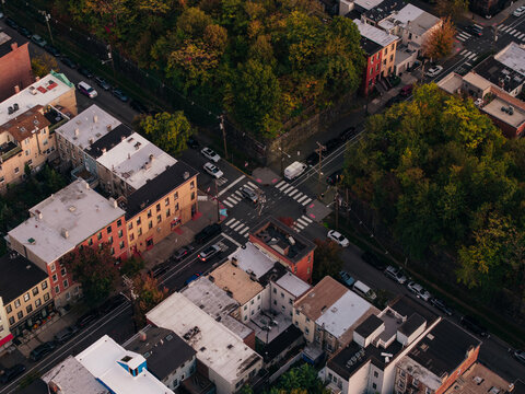 Residential Neighborhood with Trees and Crosswalks