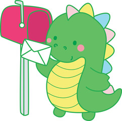 Illustrations of cute Dinosaur character clip art for children. Dinosaur 