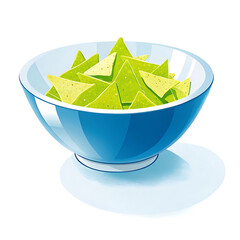 Close-up of a bowl of healthy green salad on a white background