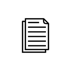 Document note icon in flat style.file vector thin line icon, Paper sheet isolated on white background. Notepad business concept. vector illustration