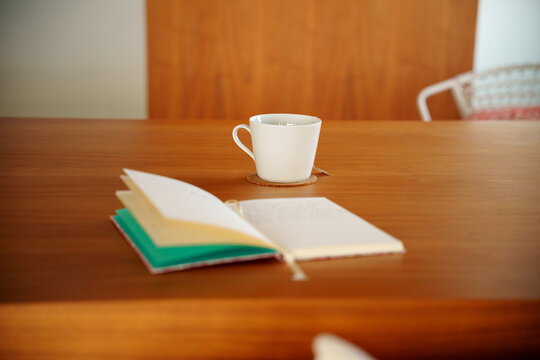 Tea cup and diary 
