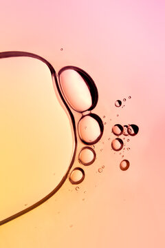 Colorful Bubbles of Various Sizes, Macro Shot of a Cosmetic Product