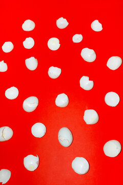Conceptual illustrative image of person walking on egg shells
