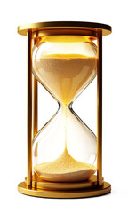a glowing hourglass where sand transforms into invoices and customer reviews, symbolizing