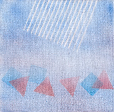 Flowing Light Through Window, Abstract Geometric Shapes Soft Colors 