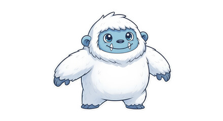 Cheerful cartoon abominable snowman illustration