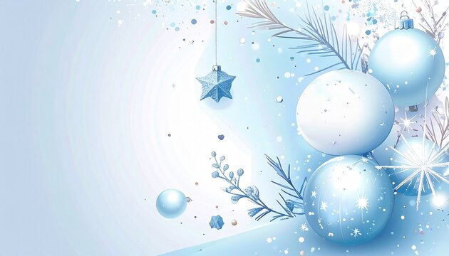 Winter Holiday Snowflakes Baubles and Pine Cones Festive Background for Christmas and New Year Celebrations