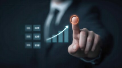 A dynamic scene where strategy guides procurement decisions while a rising chart illustrates future goals driven by performance insights that turn every statistic into measurable success