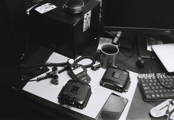 A film photographers work desk