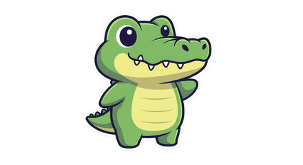 Fototapeta premium Friendly cartoon alligator smiling sweetly