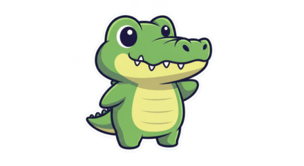Friendly cartoon alligator smiling sweetly