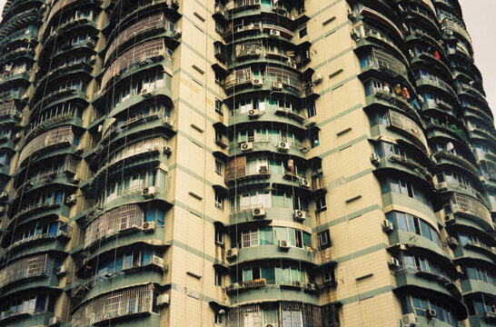 A view of tall apartment complex from China.
