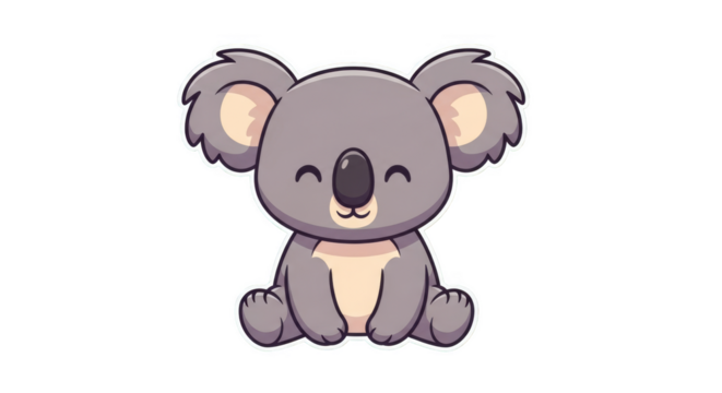 Smiling Koala Character on Black Backdrop