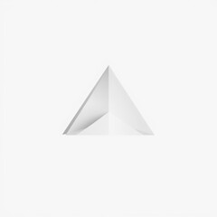 Minimalist Paper Triangle: Abstract Geometric Form on White Background.