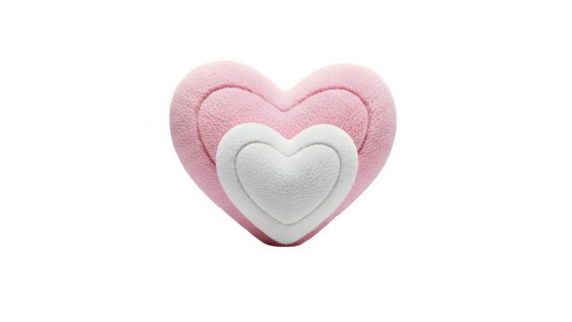 Stacked hearts, soft texture, isolated on transparent background