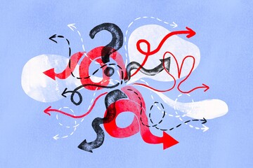 Arrows pointing in different directions 