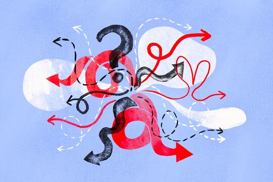 Arrows pointing in different directions 