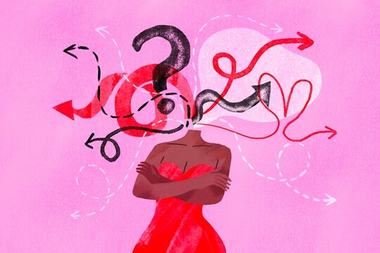 The woman folded her arms across her chest in thought 