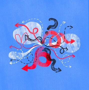 Arrows pointing in different directions 