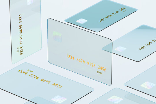 Glass Debit Credit Cards background 