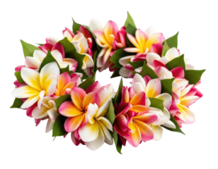 Plumeria flower lei wreath transparent background cutout png