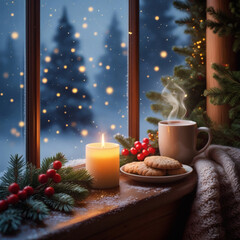 christmas still life with candle