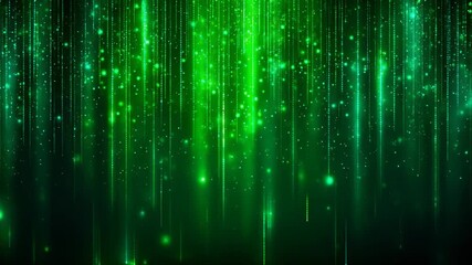 Stunning green abstract background with glowing vertical lines and particles for digital and creative projects - Powered by Adobe