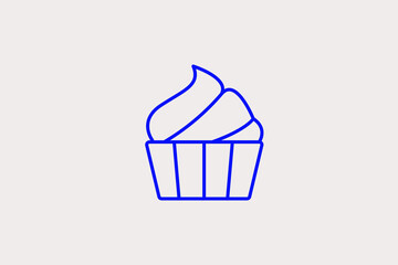 cake illustration in line style design. Vector illustration.