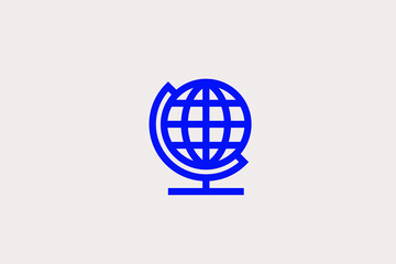 globe illustration in line style design. Vector illustration.