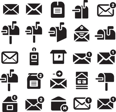 Mail and message icon set