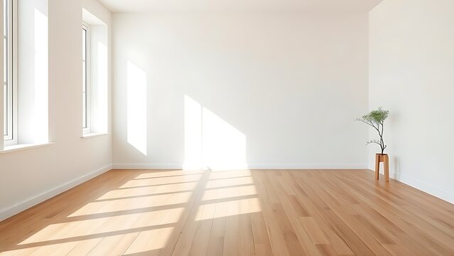 A serene minimalist living room corner with wooden accents, showcasing simplicity and elegance.