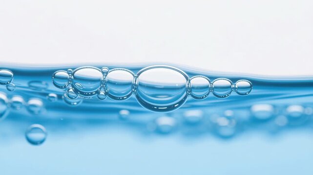 Oxygen sustainability efficiency Clear water bubbles float in serene blue aquatic environment, showcasing beauty of nature and importance of eco friendly practices for sustainable future