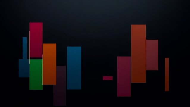 Abstract colorful rectangular shapes on a dark background, embodying a minimalist tech aesthetic.
