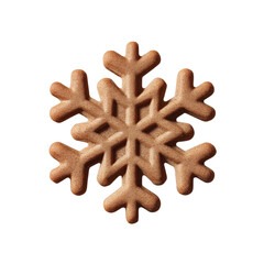 Gingerbread Snowflake Cookie Isolated – Thick Winter Biscuit Shape