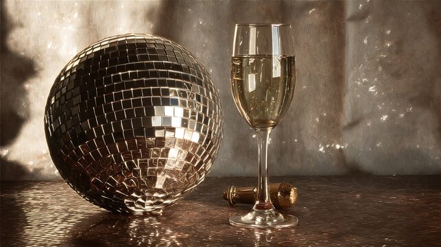 Crystal glasses of champagne, wine, and other beverages ready for a party celebration dinner on a table