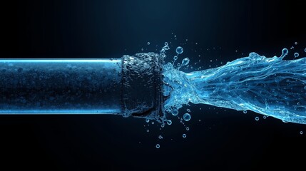 Water leaking from a broken pipe, representing a plumbing emergency issue