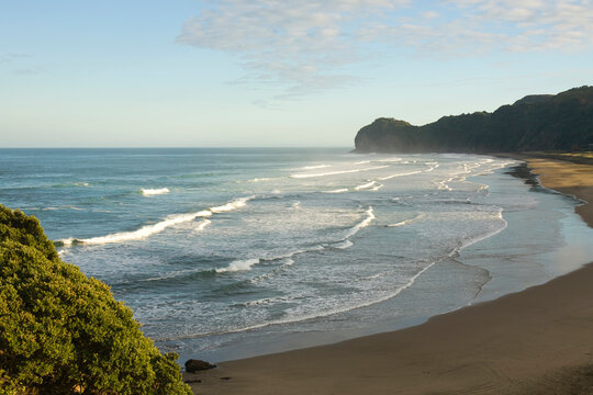 Beach Fall wave  nobody landscape Piha, New Zealand 