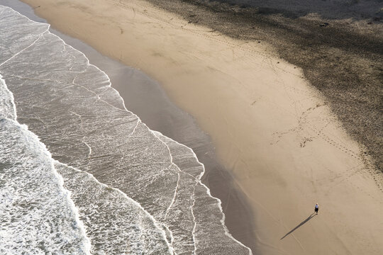 Beach walker  landscape Piha, New Zealand 