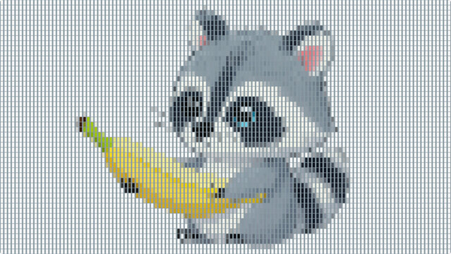 Cartoon charector of raccon animal.