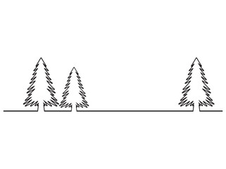 Obraz premium Christmas Fir Tree Black and White
