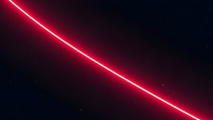 Obraz premium Abstract digital background with a deep black backdrop and a smooth neon-red curved glow. Vaporwave-inspired lighting, dreamy film grain texture, retro-futuristic mood.