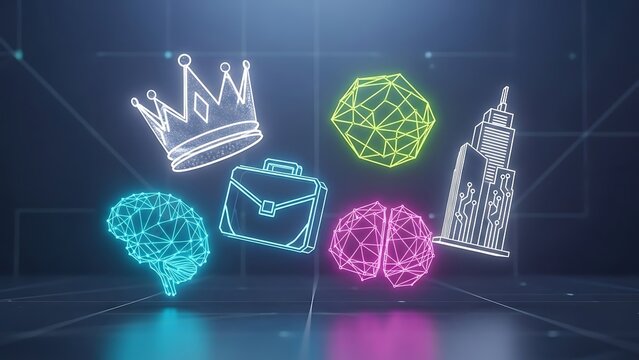 Futuristic business, artificial intelligence, and success concept. - Powered by Adobe