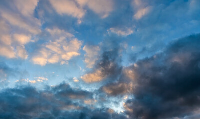 Clouds with warm evening light