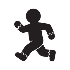 Walking Gingerbread Man Holiday Cookie Vector