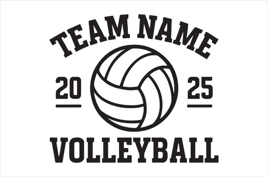 A team name and volleyball design with numbers twenty and twenty five