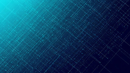 High-tech abstract digital blue background with matrix network lines for global data connection concepts.