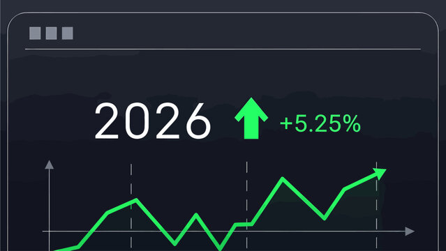 2026 Stock Market Growth Vector Ticker
